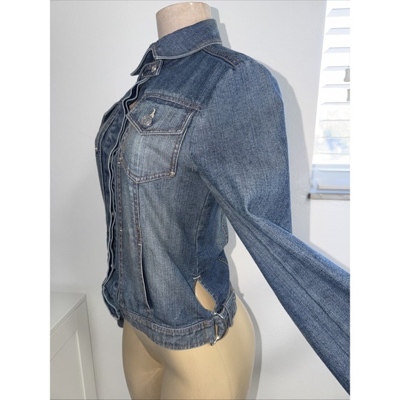 BCBG VINTAGE LADIES BLUE JEAN JACKET MAX AZRIA SIZE XS - Picture 3 of 11
